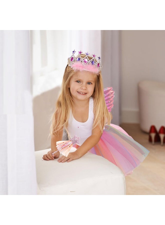 Fairy Wings Costume Kids, Princess Fairy Costume Butterfly Wings Set for Girls Tutu Wand - Image 3